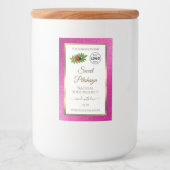 Roze Glitter Witte Productlabels Gouden Frame Logo Voedselcontainer Etiket (Voorkant)