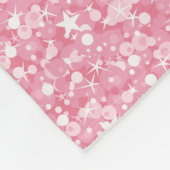 Roze Glitter Witte Sterren en Stippen Fleece Deken (Hoek)