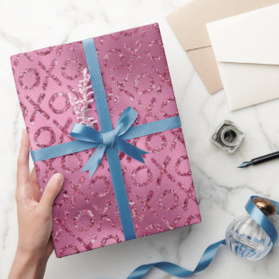 Roze Glitter XOXO Cadeaupapier