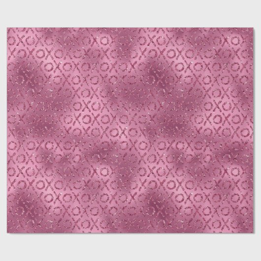 Roze Glitter XOXO Cadeaupapier (Vlak)