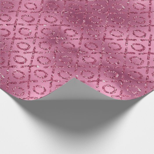 Roze Glitter XOXO Cadeaupapier (Hoek)