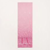 Roze Glitter Yoga Mat met Aangepaste Initialen & N (Voorkant)