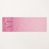 Roze Glitter Yoga Mat met Aangepaste Initialen & N (Voorkant (horizontaal))