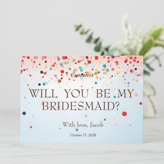 Roze glitter zal mijn uitnodiging zijn voor de Bri (Staand voorkant)