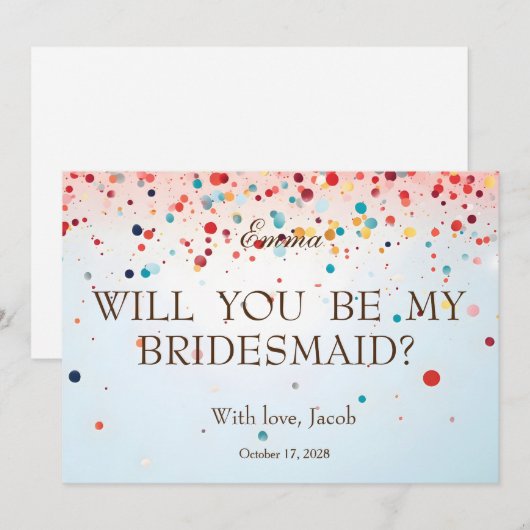 Roze glitter zal mijn uitnodiging zijn voor de Bri (Voorkant / Achterkant)