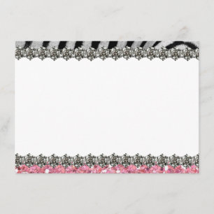 Roze Glitter Zebra Gepersonaliseerd Dank u Bedankkaart