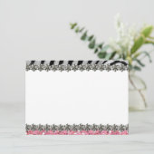 Roze Glitter Zebra Gepersonaliseerd Dank u Bedankkaart (Staand voorkant)