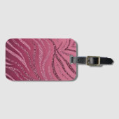 Roze Glitter Zebra Pattern Bagagelabel (Voorkant (horizontaal))