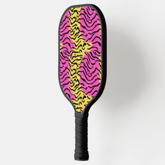 Roze Glitter Zebra Pattern Pickleball Paddle (Links)