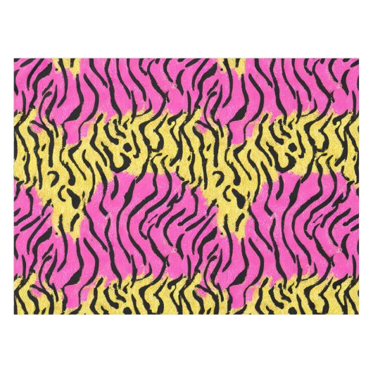 Roze Glitter Zebra Pattern Tafelkleed (Voorkant (Horizontaal))
