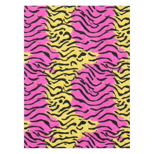 Roze Glitter Zebra Pattern Tafelkleed (Voorkant)