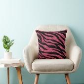 Roze Glitter Zebra Print Sierkussen (Stoel)