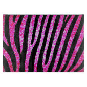 Roze glitter zebra strepen glazen snijplank (Voorkant)