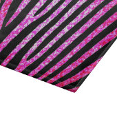 Roze glitter zebra strepen glazen snijplank (Hoek)