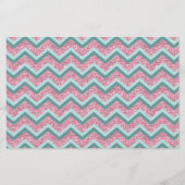 Roze Glitter ZigZag Patroon Briefpapier (Voorkant)
