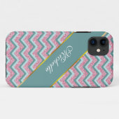Roze Glitter ZigZag Patroon Case-Mate iPhone Case (Achterkant (horizontaal))