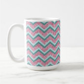 Roze Glitter ZigZag Patroon Koffiemok (Links)