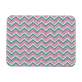 Roze Glitter ZigZag Patroon Magneet (Horizontaal)