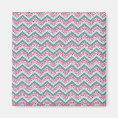 Roze Glitter ZigZag Patroon Magneet (Voorkant)
