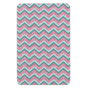 Roze Glitter ZigZag Patroon Magneet