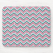 Roze Glitter ZigZag Patroon Muismat (Voorkant)