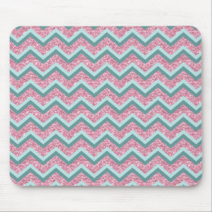 Roze Glitter ZigZag Patroon Muismat