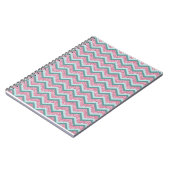 Roze Glitter ZigZag Patroon Notitieboek (Linkerzijde)