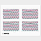 Roze Glitter ZigZag Patroon Rechthoekige Sticker (Vel)