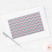 Roze Glitter ZigZag Patroon Rechthoekige Sticker (Envelop)
