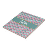 Roze Glitter ZigZag Patroon Tegeltje (Zijkant)