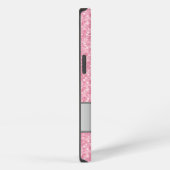 Roze Glitter Zilveren Gradiënt Accenten Monogram iPhone Hoesje (Rechterkant)