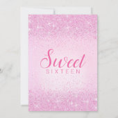 Roze glitter, zoete 16 uitnodigingen (Achterkant)