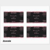 Roze glitter & zwarte cosmetica fles label (Vel)