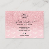 Roze Glitter zweeft nasleep illustraties Visitekaartje (Achterkant)