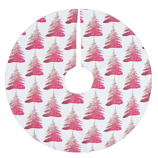 Roze Glitterbomen Kerstboom Kleed Rok (Voorkant)