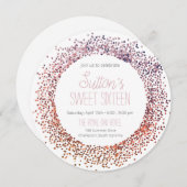 Roze glittercirkel kaart (Voorkant / Achterkant)