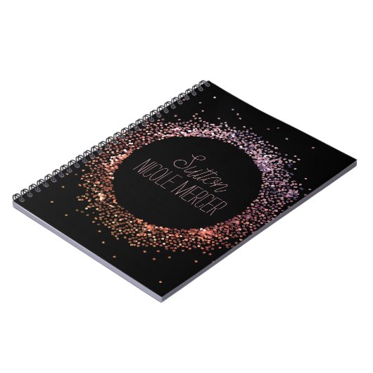 Roze glittercirkel notitieboek (Linkerzijde)