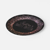 Roze glittercirkel papieren bordje (Gekanteld)