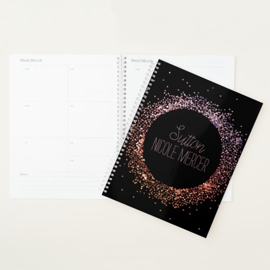 Roze glittercirkel planner (Display)