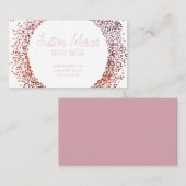 Roze glittercirkel visitekaartje (Voorkant / Achterkant)