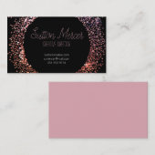 Roze glittercirkel visitekaartje (Voorkant / Achterkant)