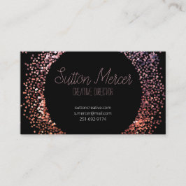 Roze glittercirkel visitekaartje