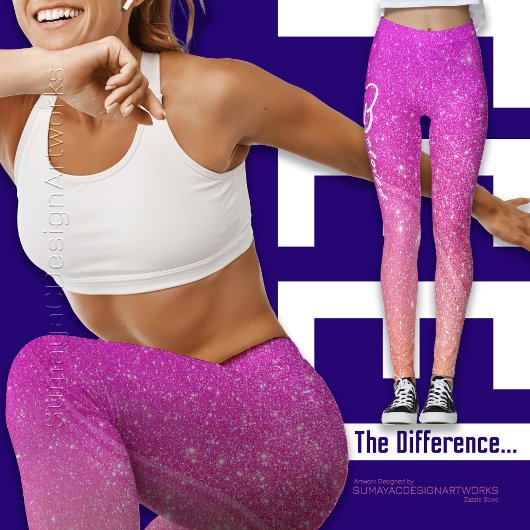 Roze Glitterde Geliefde Typografie Leggins Leggings
