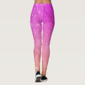 Roze Glitterde Geliefde Typografie Leggins Leggings (Achterkant)