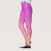 Roze Glitterde Geliefde Typografie Leggins Leggings (Links)