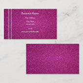 Roze glitterdiamanten visitekaartje (Voorkant / Achterkant)