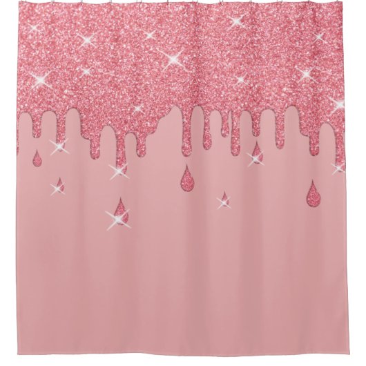 Roze glittereffect & spaarpjes douchegordijn (Voorkant)