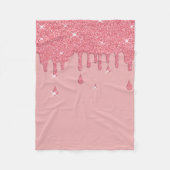 Roze glittereffect & spaarpjes fleece deken (Voorkant)