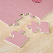 Roze glittereffect & spaarpjes legpuzzel (Zijkant)