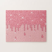 Roze glittereffect & spaarpjes legpuzzel (Horizontaal)